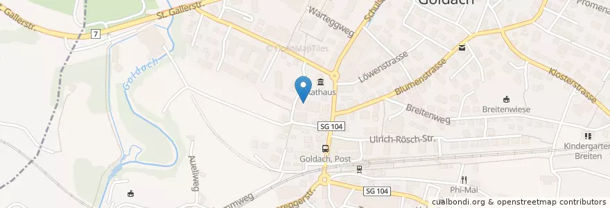 Mapa de ubicacion de Sammelstelle Rathaus en سوئیس, Sankt Gallen, Wahlkreis Rorschach, Goldach.