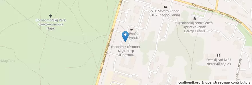 Mapa de ubicacion de медцентр «Протон» en ロシア, 沿ヴォルガ連邦管区, キーロフ州, キロヴォ=チェペツク管区.