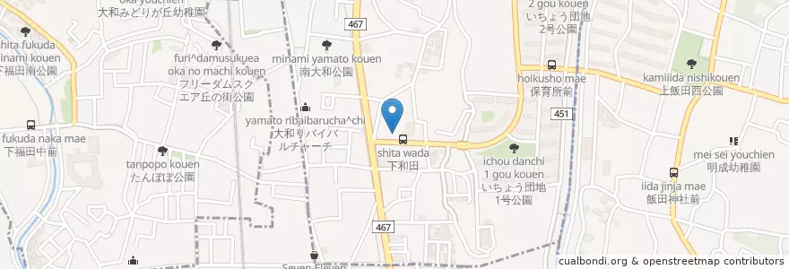 Mapa de ubicacion de 杉山歯科医院 en ژاپن, 神奈川県, 大和市.