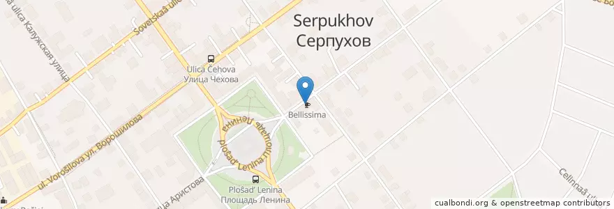 Mapa de ubicacion de Bellissima en Rusia, Distrito Federal Central, Óblast De Moscú, Городской Округ Серпухов.