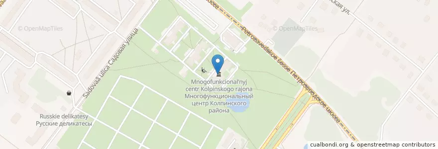 Mapa de ubicacion de Сектор 1 МФЦ Колпинского района en Russia, Northwestern Federal District, Leningrad Oblast, Saint Petersburg, Колпинский Район.