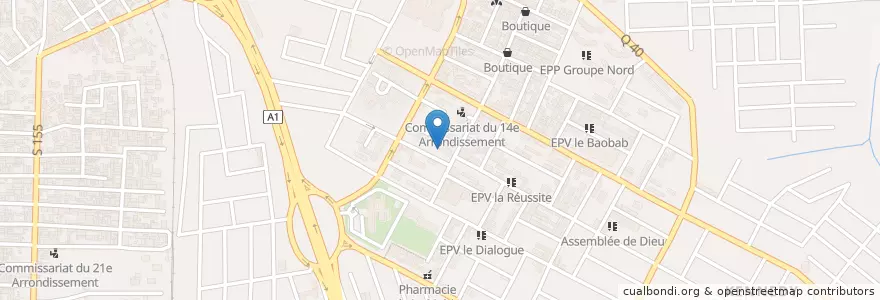 Mapa de ubicacion de La poste en コートジボワール, アビジャン, Abobo.