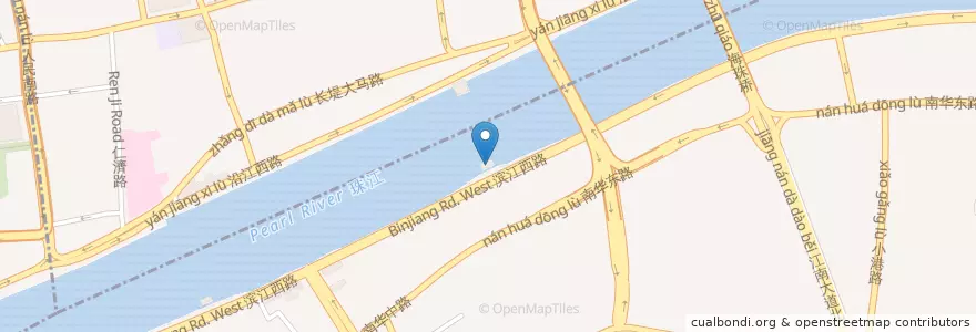 Mapa de ubicacion de Kiankow Ferry en China, Guangdong, Guangzhou City, Yuexiu District, 海幢街道.
