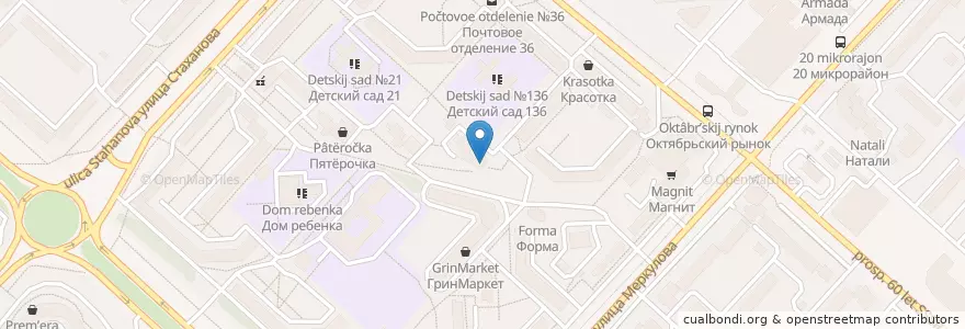 Mapa de ubicacion de Сбербанк en ロシア, 中央連邦管区, リペツク州, Городской Округ Липецк.