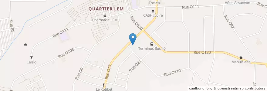 Mapa de ubicacion de Le Mot de passe en Costa Do Marfim, Abidjan, Yopougon.