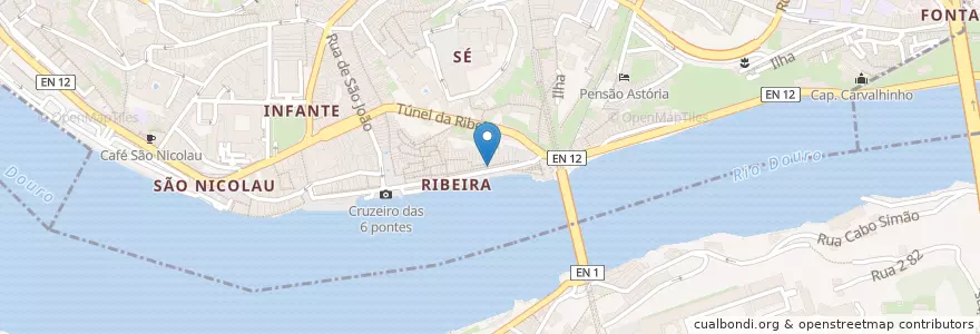 Mapa de ubicacion de Alminhas da Ponte en Portugal, Norte, Porto, Área Metropolitana Do Porto, Porto, Vila Nova De Gaia, Santa Marinha E São Pedro Da Afurada.