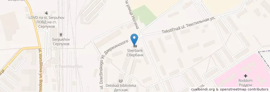 Mapa de ubicacion de Сбербанк en Rusland, Centraal Federaal District, Oblast Moskou, Городской Округ Серпухов.