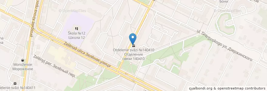 Mapa de ubicacion de Отделение связи №140410 en روسيا, Центральный Федеральный Округ, محافظة موسكو, Коломенский Городской Округ.
