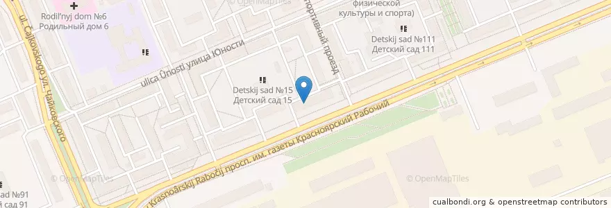 Mapa de ubicacion de Городская поликлиника №12, филиал №1 en Russia, Siberian Federal District, Krasnoyarsk Krai, Krasnoyarsk Urban Okrug.
