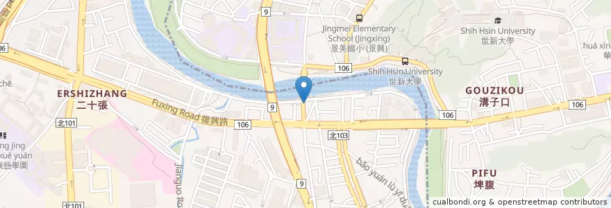 Mapa de ubicacion de 寶斗厝熱炒店 en تایوان, 新北市, 文山區, 新店區.