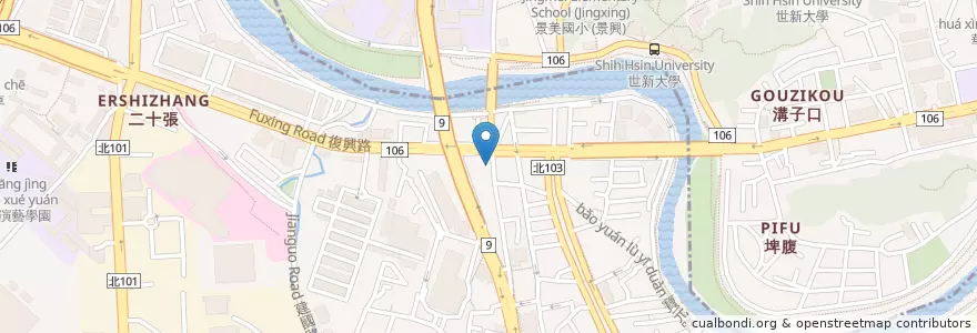 Mapa de ubicacion de 歐爺熱炒 en 臺灣, 新北市, 文山區, 新店區.