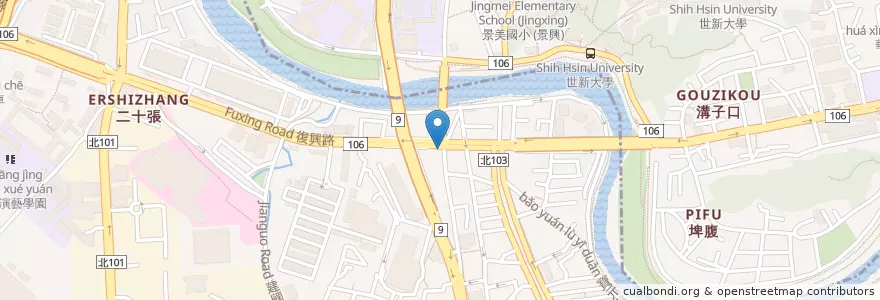 Mapa de ubicacion de 傑克的店 en Taiwan, 新北市, 文山區, 新店區.