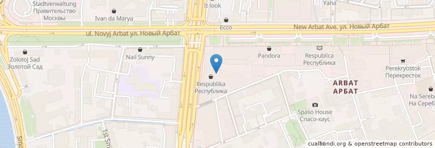 Mapa de ubicacion de Балкон en Rusland, Centraal Federaal District, Moskou, Центральный Административный Округ, Район Арбат.