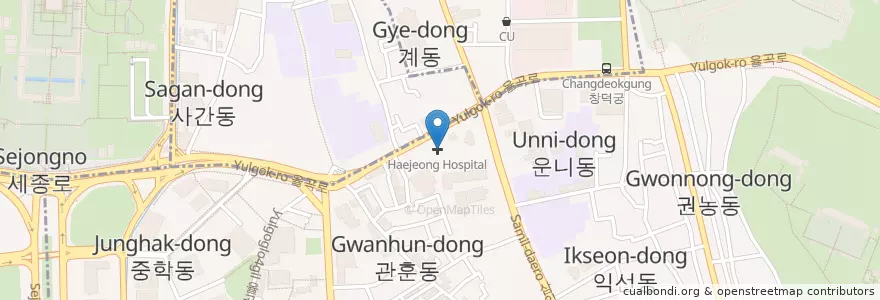 Mapa de ubicacion de 해정병원 en كوريا الجنوبية, سول, 종로구, 종로1·2·3·4가동.