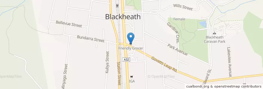 Mapa de ubicacion de Dash's Blackheath Pharmacy en Austrália, Nova Gales Do Sul, Blue Mountains City Council.