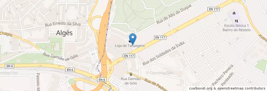 Mapa de ubicacion de Tasco do Tio Candinha en ポルトガル, Área Metropolitana De Lisboa, Lisboa, Grande Lisboa, リスボン, Belém.
