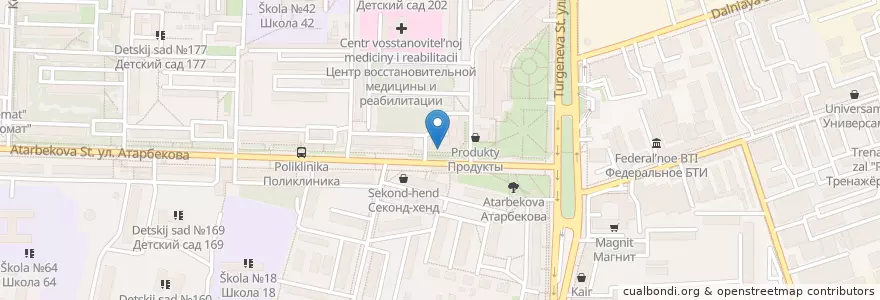 Mapa de ubicacion de Триумф en روسيا, منطقة فيدرالية جنوبية, منطقة كراسنودار, Городской Округ Краснодар.