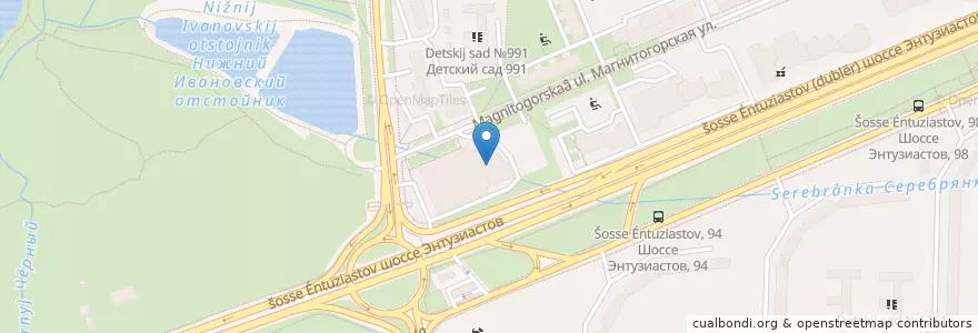 Mapa de ubicacion de Автомойка На Магнитогорской en Russia, Central Federal District, Moscow, Eastern Administrative Okrug, Ivanovskoye District.