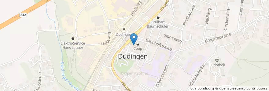 Mapa de ubicacion de Stritt Erich en Suisse, Fribourg, District De La Singine, Düdingen.