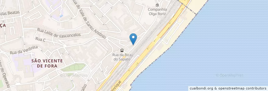 Mapa de ubicacion de O Freixo en ポルトガル, Grande Lisboa, リスボン, São Vicente.