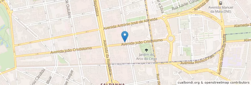 Mapa de ubicacion de Santander Totta en Португалия, Área Metropolitana De Lisboa, Лиссабон, Grande Lisboa, Лиссабон, Avenidas Novas.