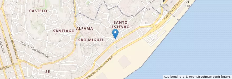 Mapa de ubicacion de A Muralha en 葡萄牙, Lisboa, Grande Lisboa, 里斯本, Santa Maria Maior.