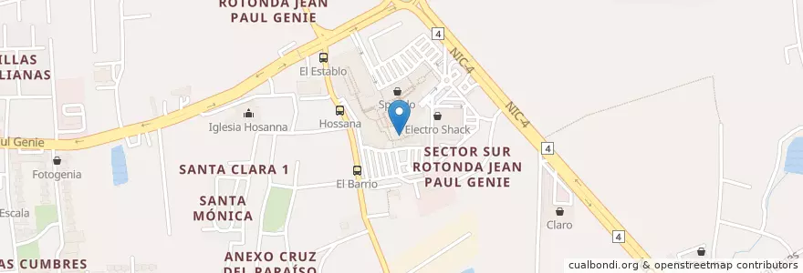 Mapa de ubicacion de Mamma Mia en Nicaragua, Departamento De Managua, Managua (Municipio).