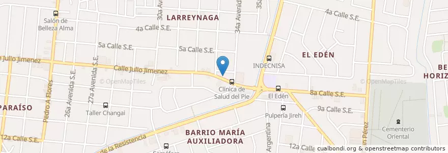 Mapa de ubicacion de Clínica Salud del Pie en نيكاراجوا, Departamento De Managua, Managua (Municipio).