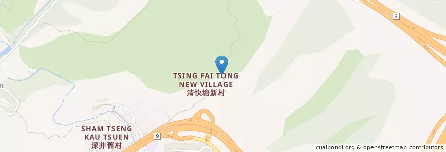 Mapa de ubicacion de 清快塘新村公廁 Tsing Fai Tong New Village Public Toilet en China, Hong Kong, Guangdong, Wilayah Baru, 荃灣區 Tsuen Wan District.