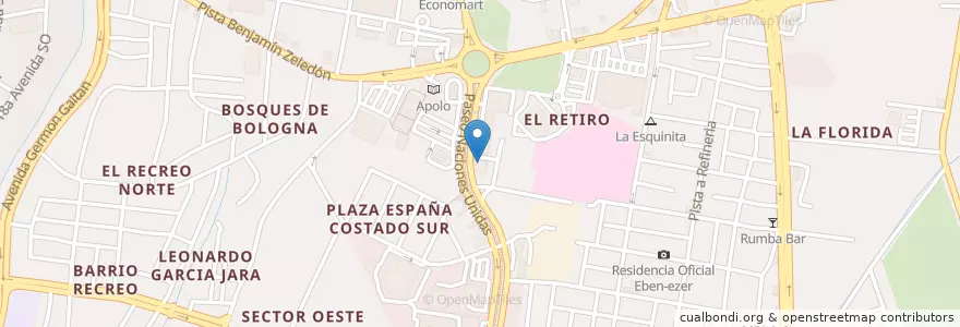 Mapa de ubicacion de Casa del Café Plaza España en 니카라과, Departamento De Managua, Managua (Municipio).