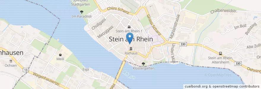 Mapa de ubicacion de Hotel Restaurant Adler en سويسرا, Schaffhausen, Stein Am Rhein.