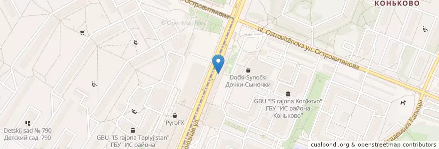 Mapa de ubicacion de Subway en Rússia, Distrito Federal Central, Москва, Юго-Западный Административный Округ, Район Коньково.