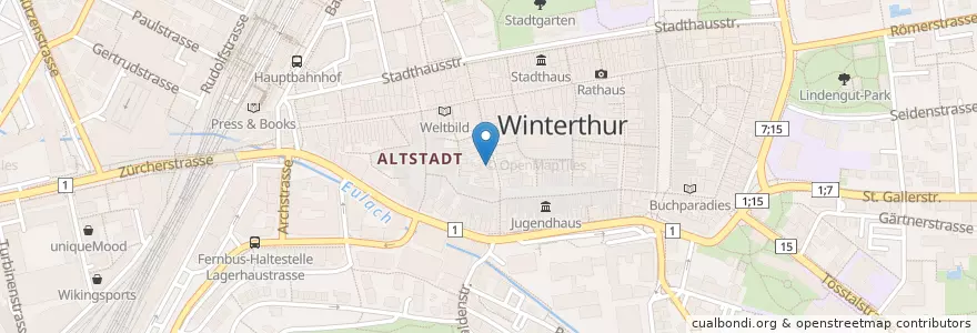 Mapa de ubicacion de Widder en Zwitserland, Zürich, Bezirk Winterthur, Winterthur.