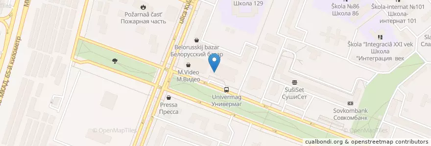 Mapa de ubicacion de Шоколадница en Rusland, Centraal Federaal District, Moskou, Северо-Западный Административный Округ, Район Строгино.