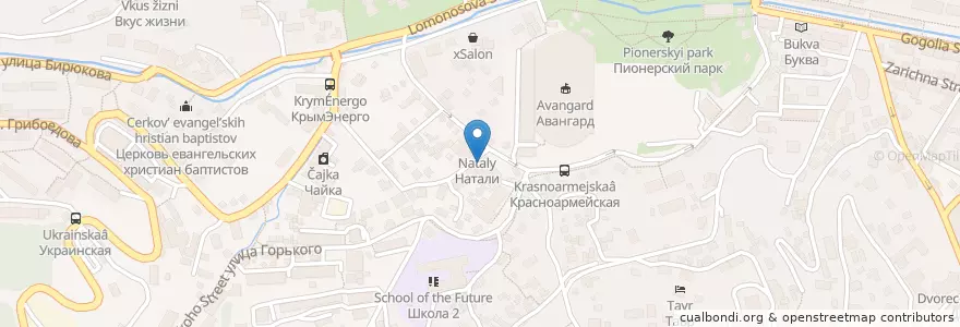 Mapa de ubicacion de Avangard en Russia, South Federal District, Autonomous Republic Of Crimea, Republic Of Crimea, Yalta City Municipality, Городской Округ Ялта.