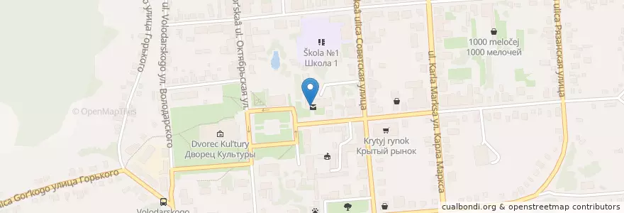 Mapa de ubicacion de Почта №391800 en Russland, Föderationskreis Zentralrussland, Oblast Rjasan, Городской Округ Скопин, Скопинский Район.