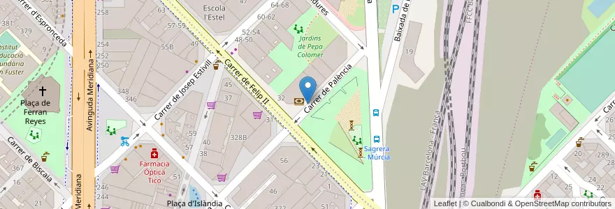 Mapa de ubicacion de 248 - Palència 31 en Sepanyol, Catalunya, Barcelona, Barcelonès, Barcelona.