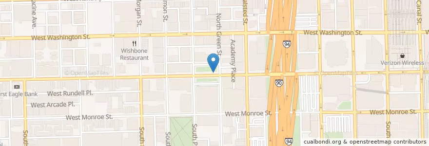Mapa de ubicacion de Green St & Madison St en Vereinigte Staaten Von Amerika, Illinois, Chicago.