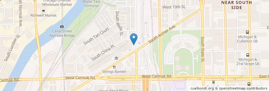Mapa de ubicacion de Wentworth Ave & Archer Ave en Vereinigte Staaten Von Amerika, Illinois, Chicago.