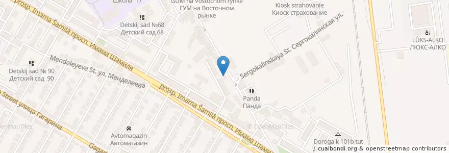 Mapa de ubicacion de МФС en روسيا, منطقة شمال القوقاز الفيدرالية, Дагестан, Городской Округ Махачкала.