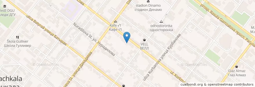 Mapa de ubicacion de Моцарт en 러시아, Северо-Кавказский Федеральный Округ, Дагестан, Городской Округ Махачкала.