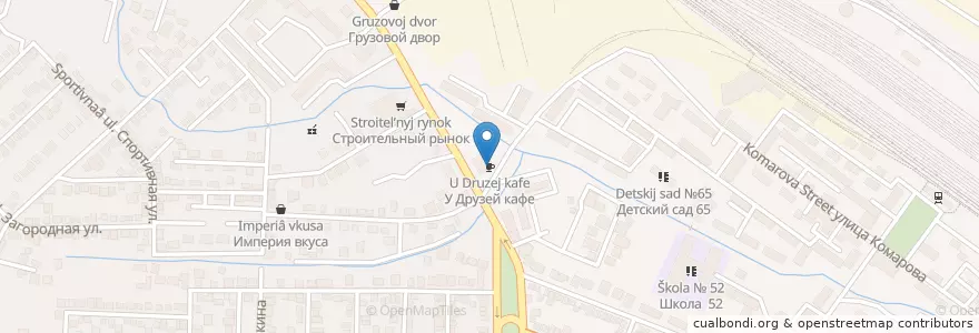 Mapa de ubicacion de У Друзей кафе en 俄罗斯/俄羅斯, 北高加索联邦管区, 达吉斯坦共和国, Городской Округ Махачкала.