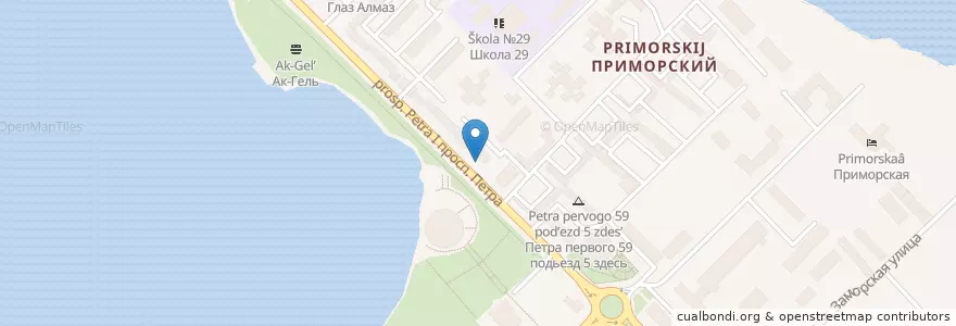 Mapa de ubicacion de Фитучини кафе en Russia, Distretto Federale Del Caucaso Settentrionale, Daghestan, Городской Округ Махачкала.