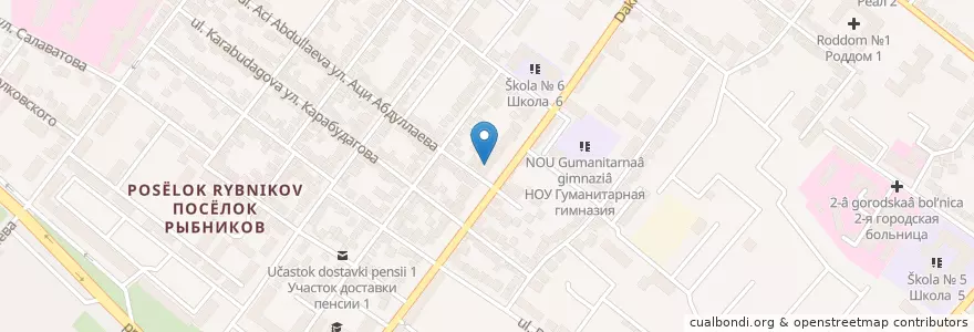 Mapa de ubicacion de Звезда востока en روسیه, ناحیه فدرالی قفقاز شمالی, داغستان, Городской Округ Махачкала.