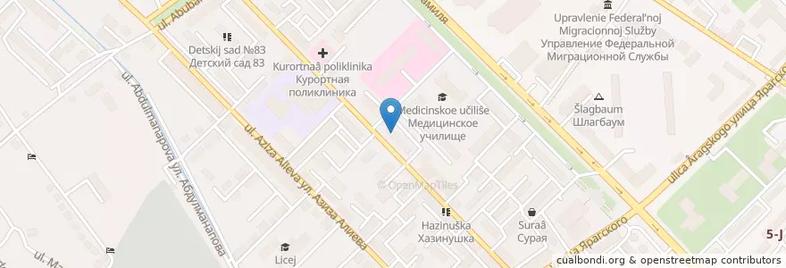 Mapa de ubicacion de Кокос en روسيا, منطقة شمال القوقاز الفيدرالية, Дагестан, Городской Округ Махачкала.