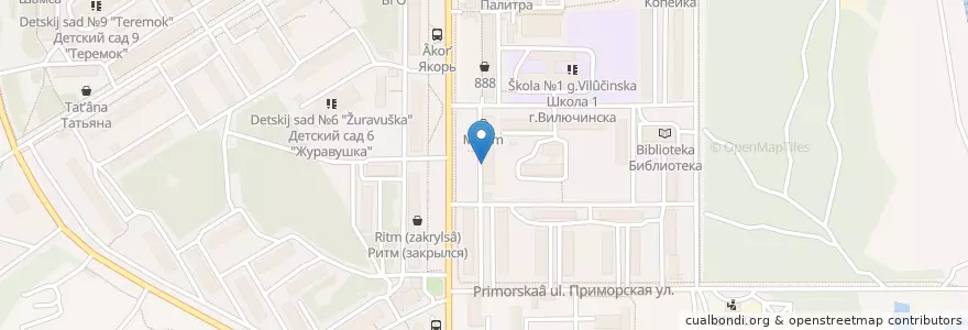 Mapa de ubicacion de Фарма en Russie, District Fédéral Extrême-Oriental, Kraï Du Kamtchatka, Елизовский Район, Вилючинский Городской Округ.