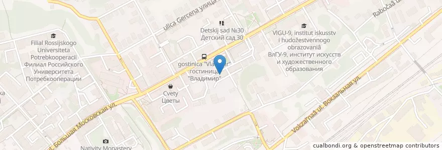 Mapa de ubicacion de Пельмешки и кофе en ロシア, 中央連邦管区, Владимирская Область, Городской Округ Владимир.