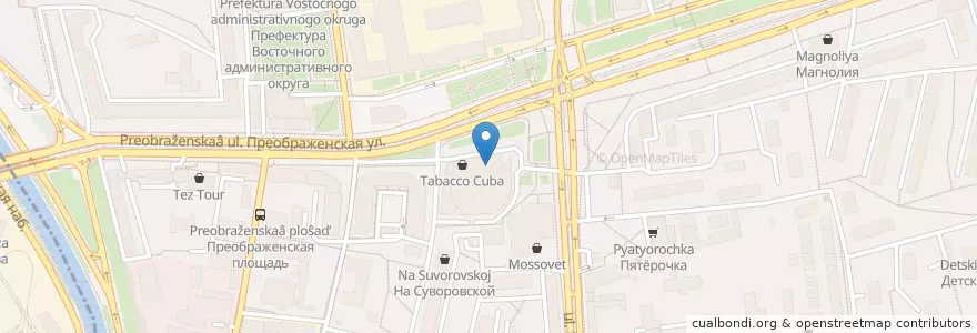 Mapa de ubicacion de Prime en Rusland, Centraal Federaal District, Moskou, Восточный Административный Округ, Район Преображенское.