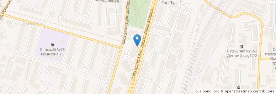 Mapa de ubicacion de Сбербанк en Rusland, Federaal District Siberië, Омская Область, Омский Район, Городской Округ Омск.