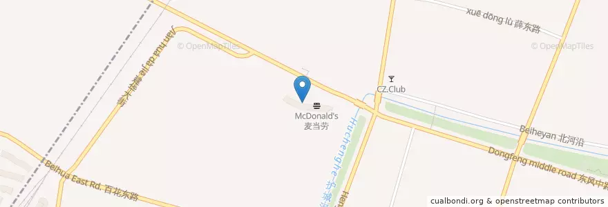 Mapa de ubicacion de McDonald's en China, Hebei, Baoding City, Lianchi District, Xiguan Subdistrict, Hepingli Subdistrict.